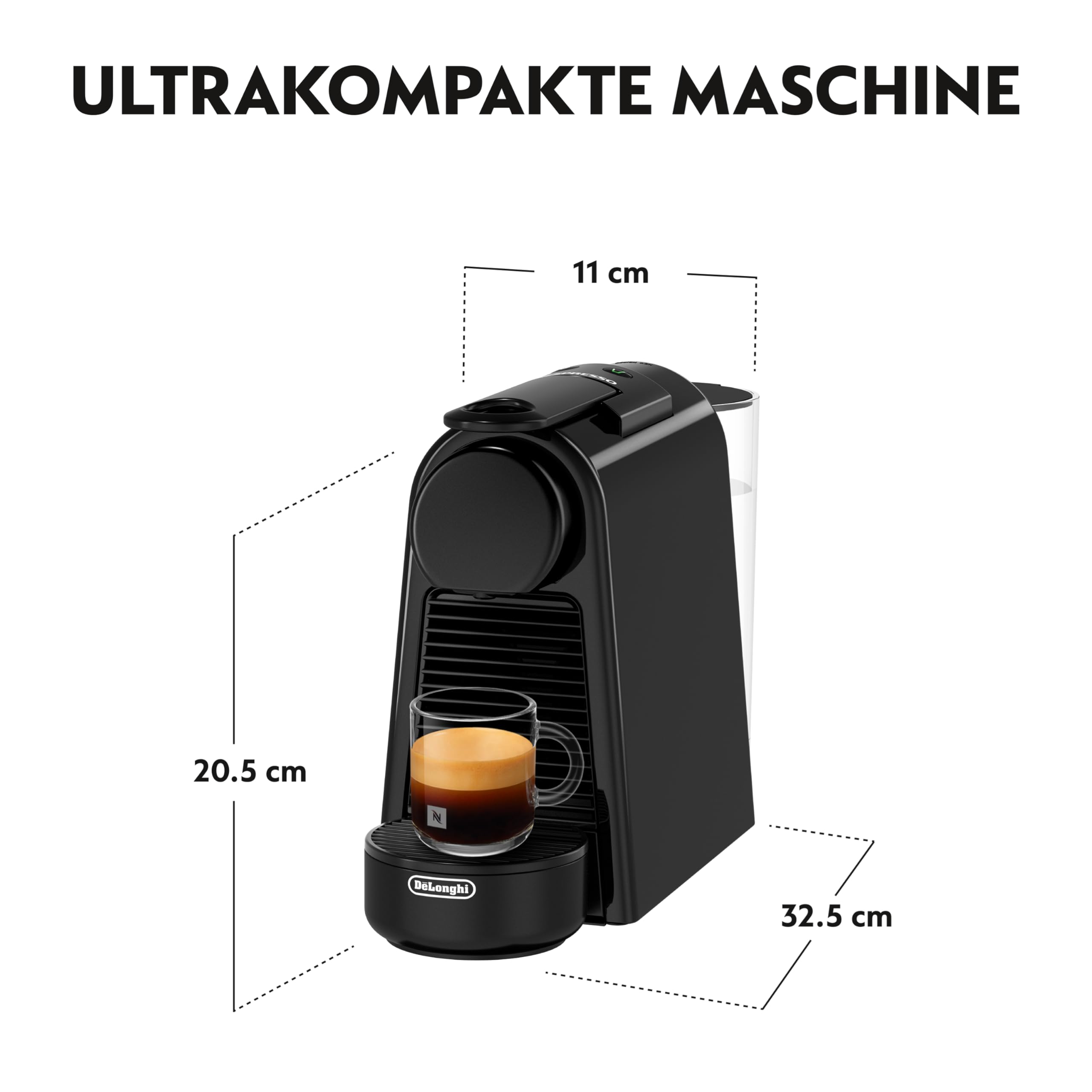 Essenza Mini EN85.B – Kapselmaschine, 19 Bar, Schwarz