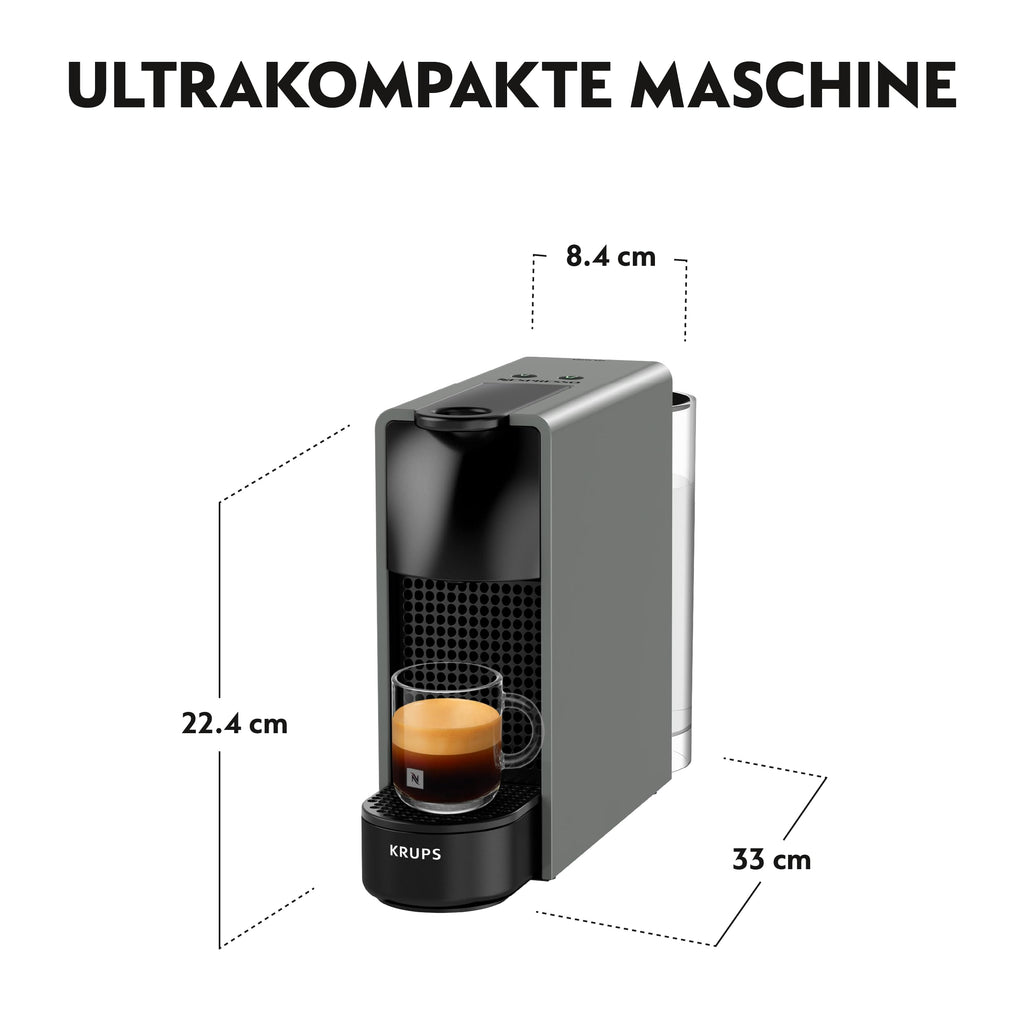 Essenza Mini XN110B – Kapselmaschine, 19 Bar, Ultrakompakt, Grau