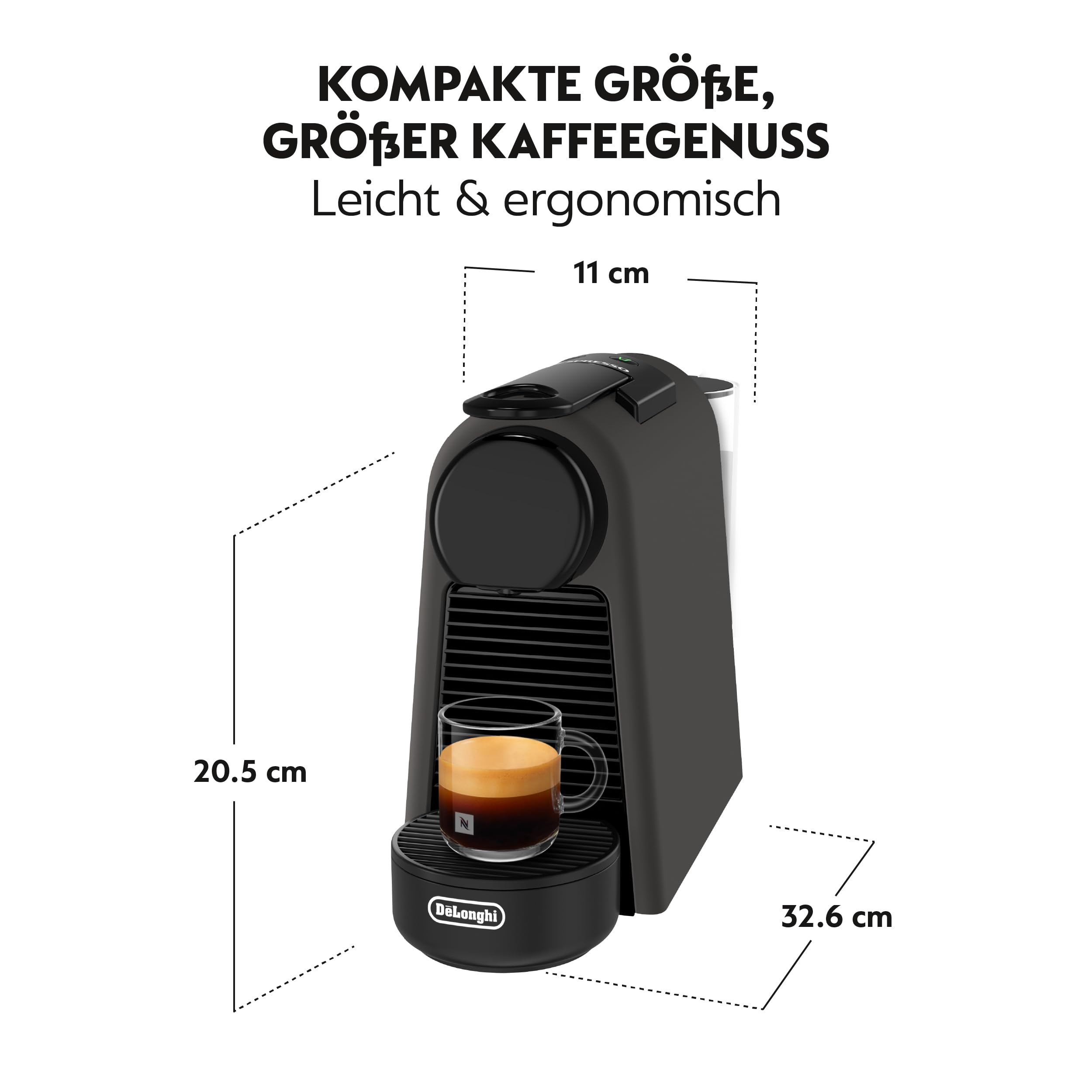 Essenza Mini EN85.BKMT – Kapselmaschine, 19 Bar, Mattschwarz