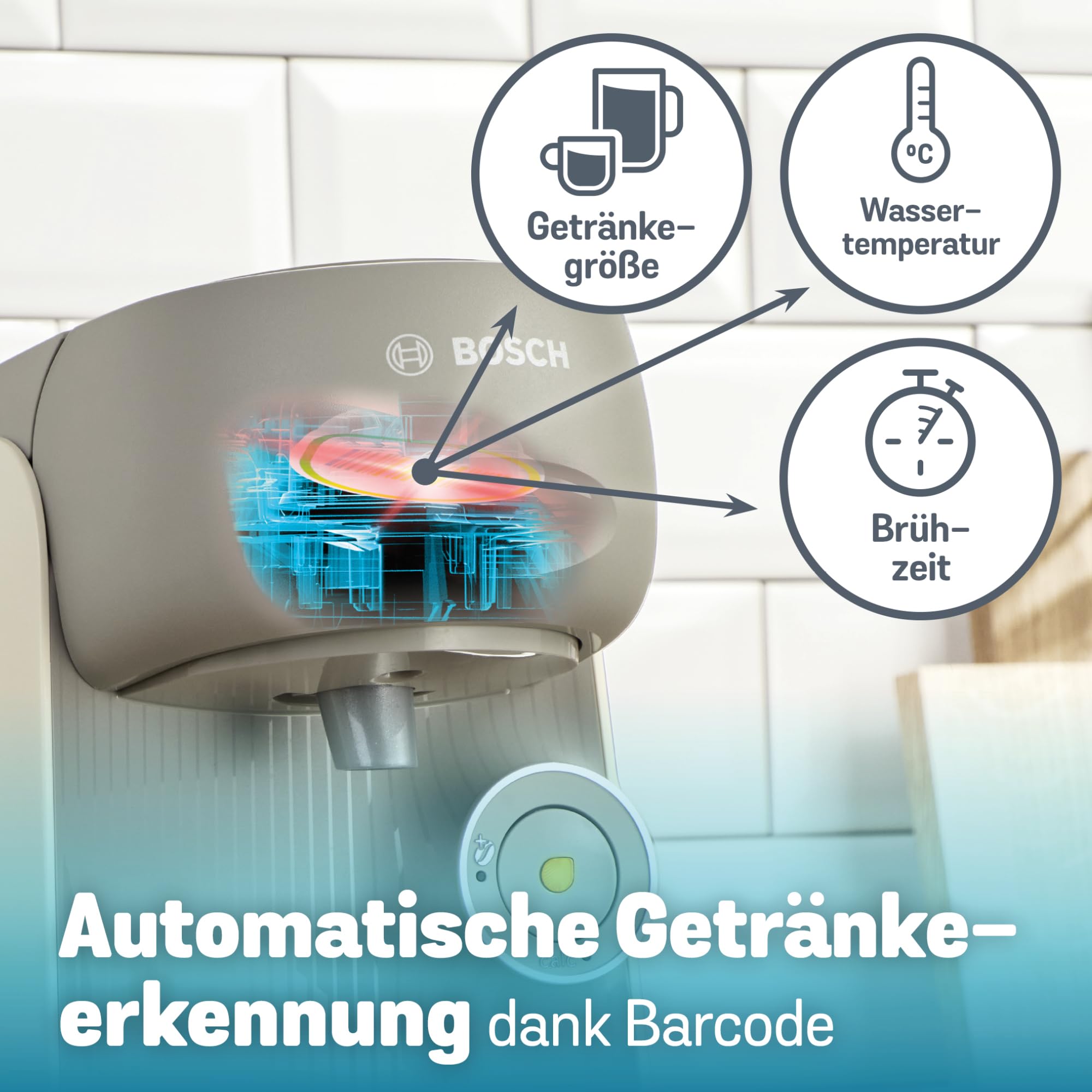 Tassimo Finesse TAS167P – Kapselmaschine mit IntensityBoost, über 70 Getränke, 1400W, Creme