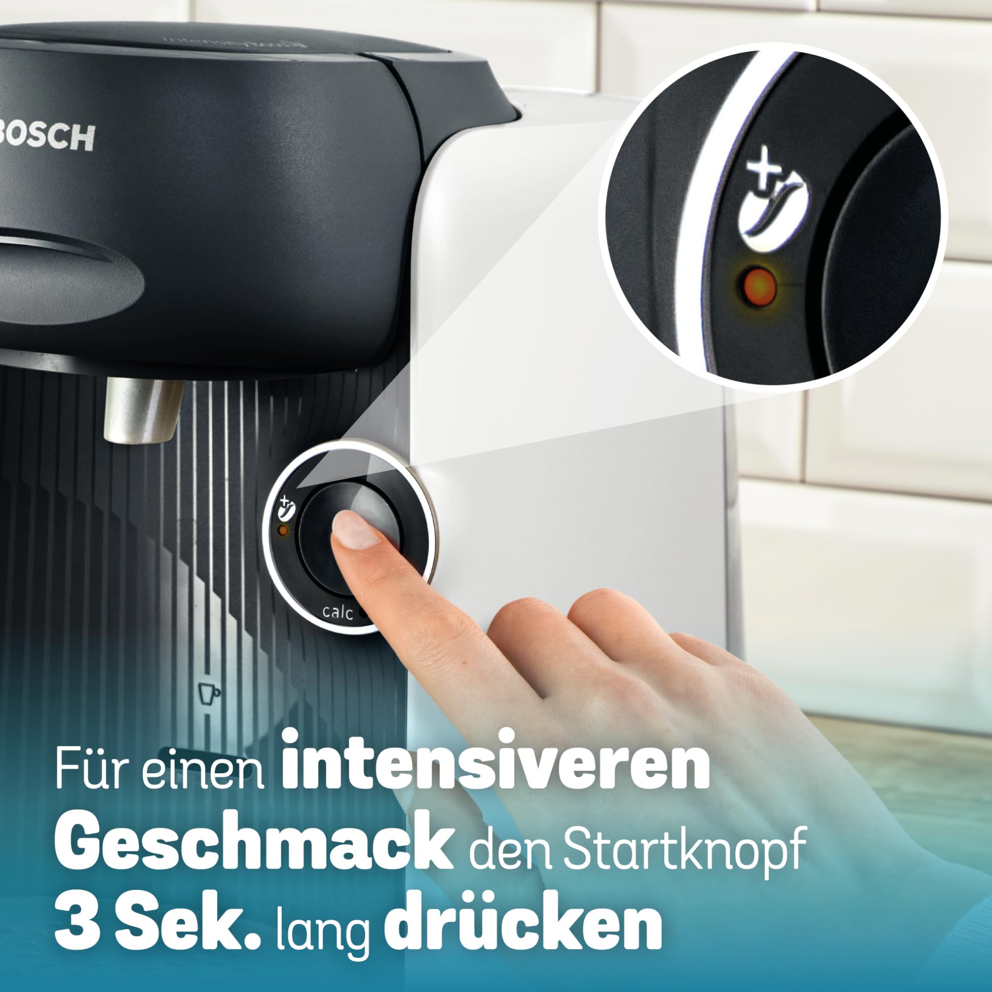 Tassimo Finesse TAS1104 – Kapselmaschine, IntensityBoost, über 70 Getränke, 1400W, Weiss/Schwarz