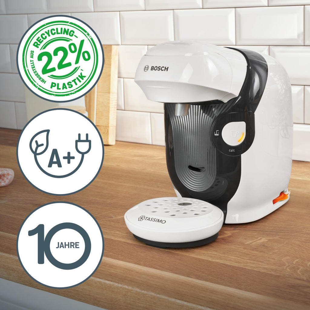 Tassimo Style TAS1104 – Kapselmaschine, über 70 Getränke, INTELLIBREW™, 1400W, Weiss