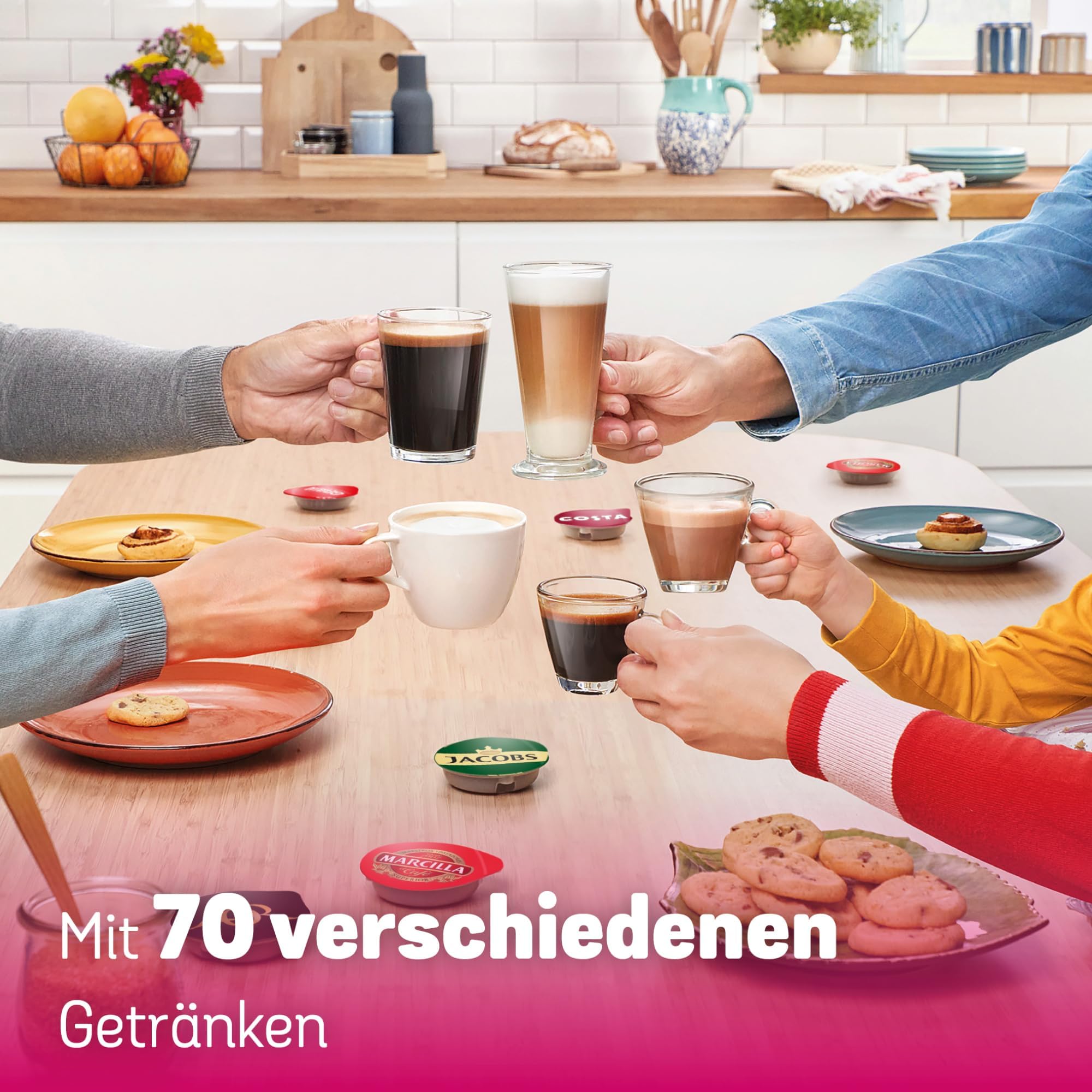 Tassimo Happy TAS1002 – Kapselmaschine, über 70 Getränke, INTELLIBREW™, 1400W, Schwarz