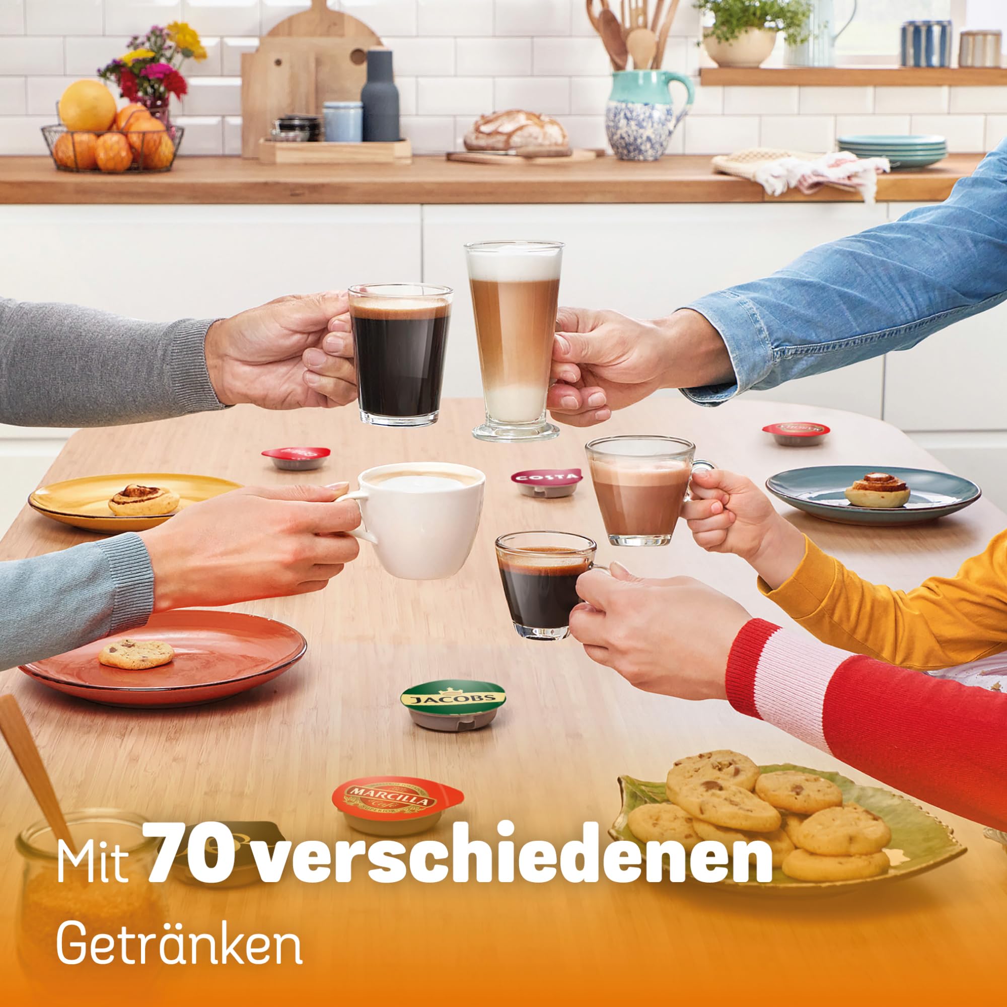 Tassimo Style TAS1103 – Kapselmaschine, über 70 Getränke, INTELLIBREW™, 1400W, Rot
