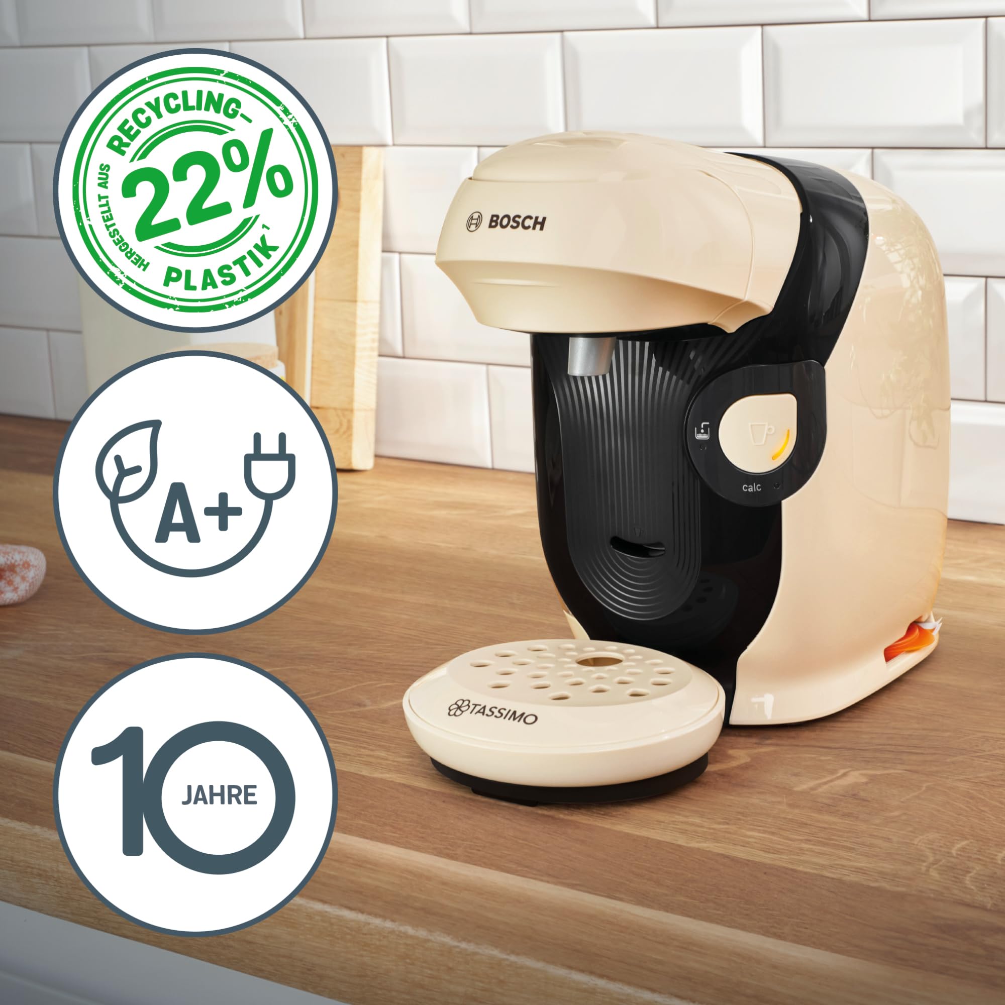 Tassimo Style TAS1107 – Kapselmaschine, über 70 Getränke, INTELLIBREW™, 1400W, Creme